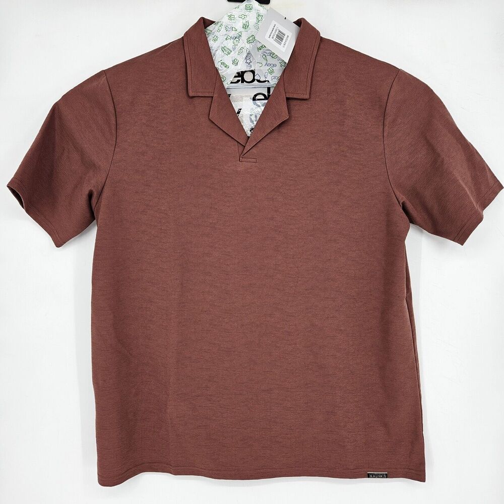 Mauvais Shirt Mens 4XL Crinkle Revere Polo Short Sleeve Heavy Casual‎ Preppy
